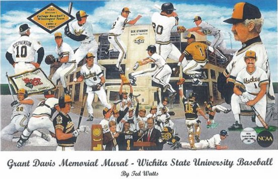 The WSU Shockers Baseball Mural: Central Panel
