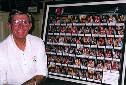 Ted Watts with Heisman Display